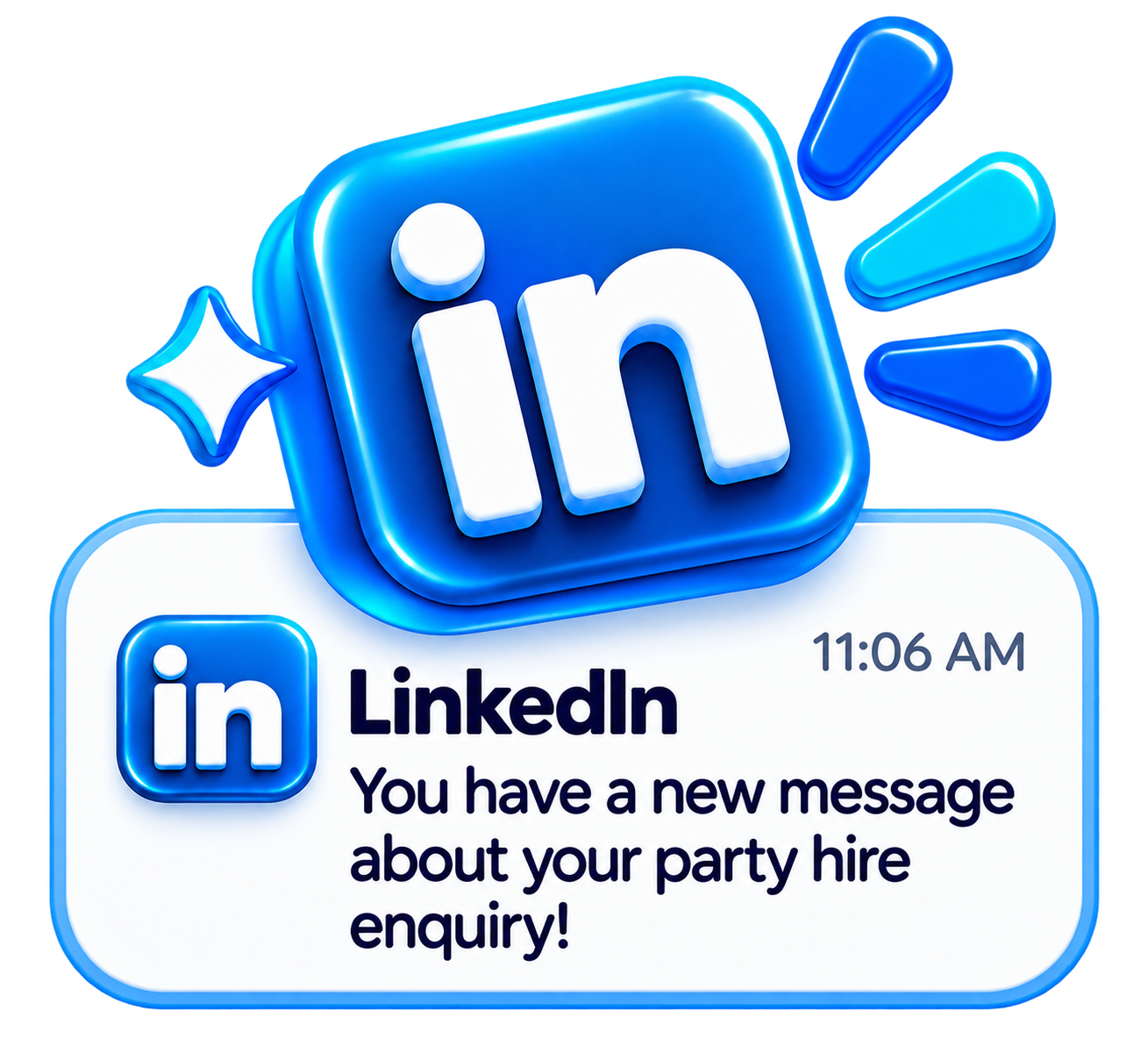 LinkedIn enquiry at 11:06 AM: Can you quote for our company summer fair?